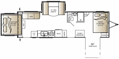 2009 Keystone RV Outback Kargoroo Toy Hauler Series M-280 RS Ramp Door ...